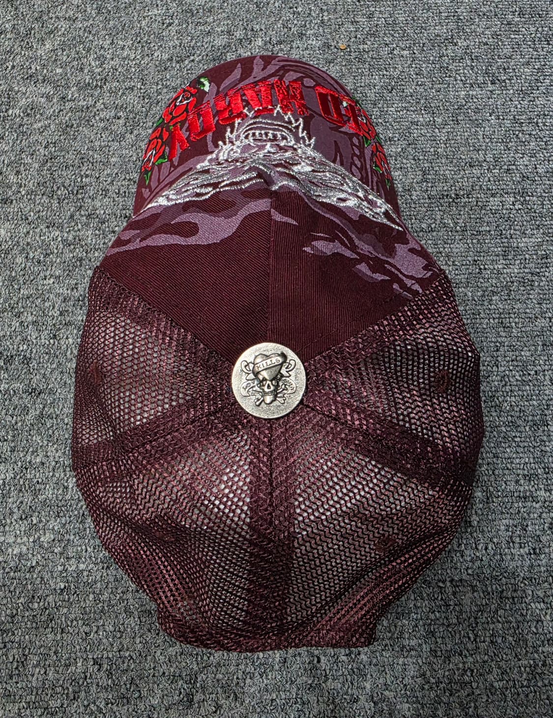 에드하디 타이거 스컬 로즈 트러커캡 Y2K 빈티지 메쉬 볼캡 모자 상품이미지5