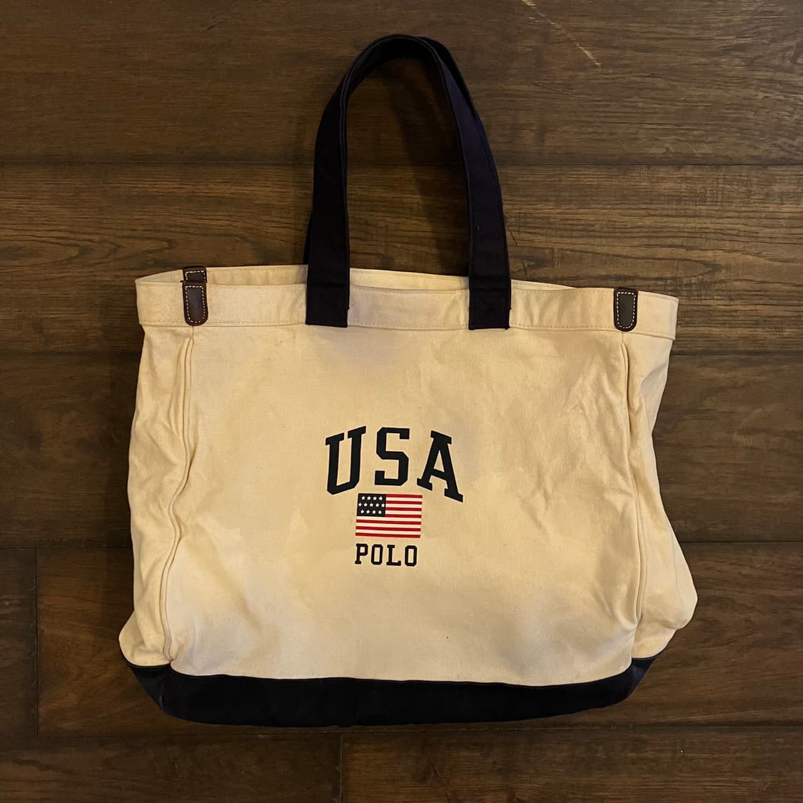 폴로 랄프로렌 성조기 프린팅 캔버스 토트백 상품이미지1