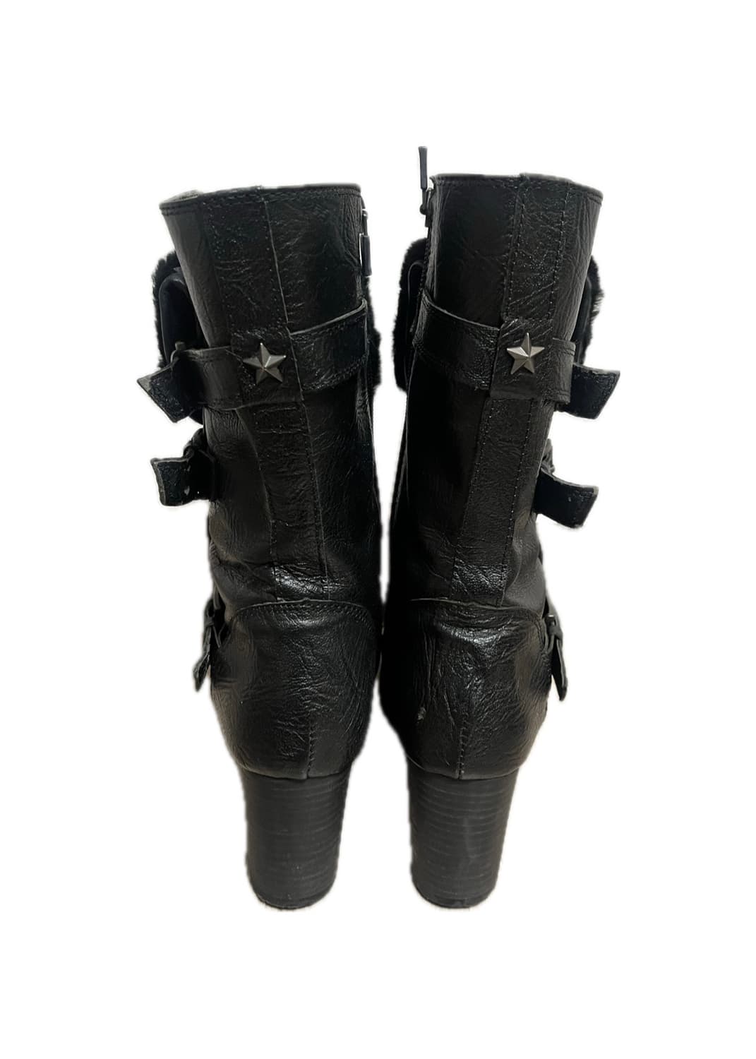 안나수이 가죽 레더 버클 털 퍼 부츠 구두 상품이미지2