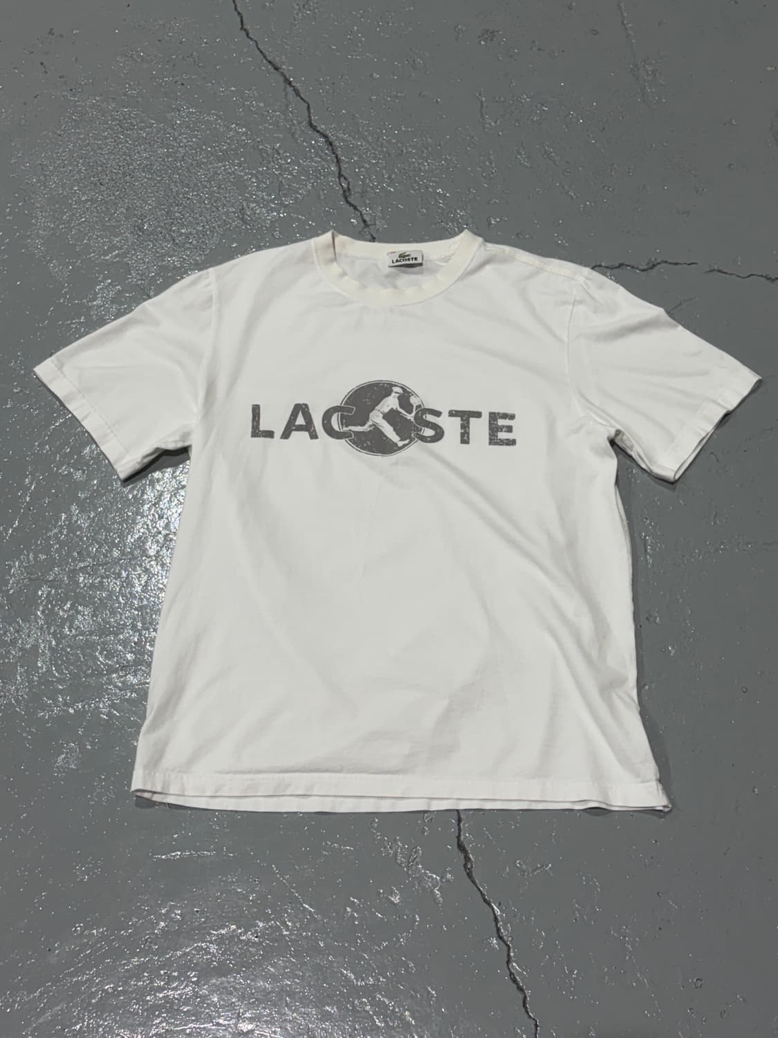 라코스테(Lacoste) 빈티지 화이트 반팔 티셔츠 상품이미지1