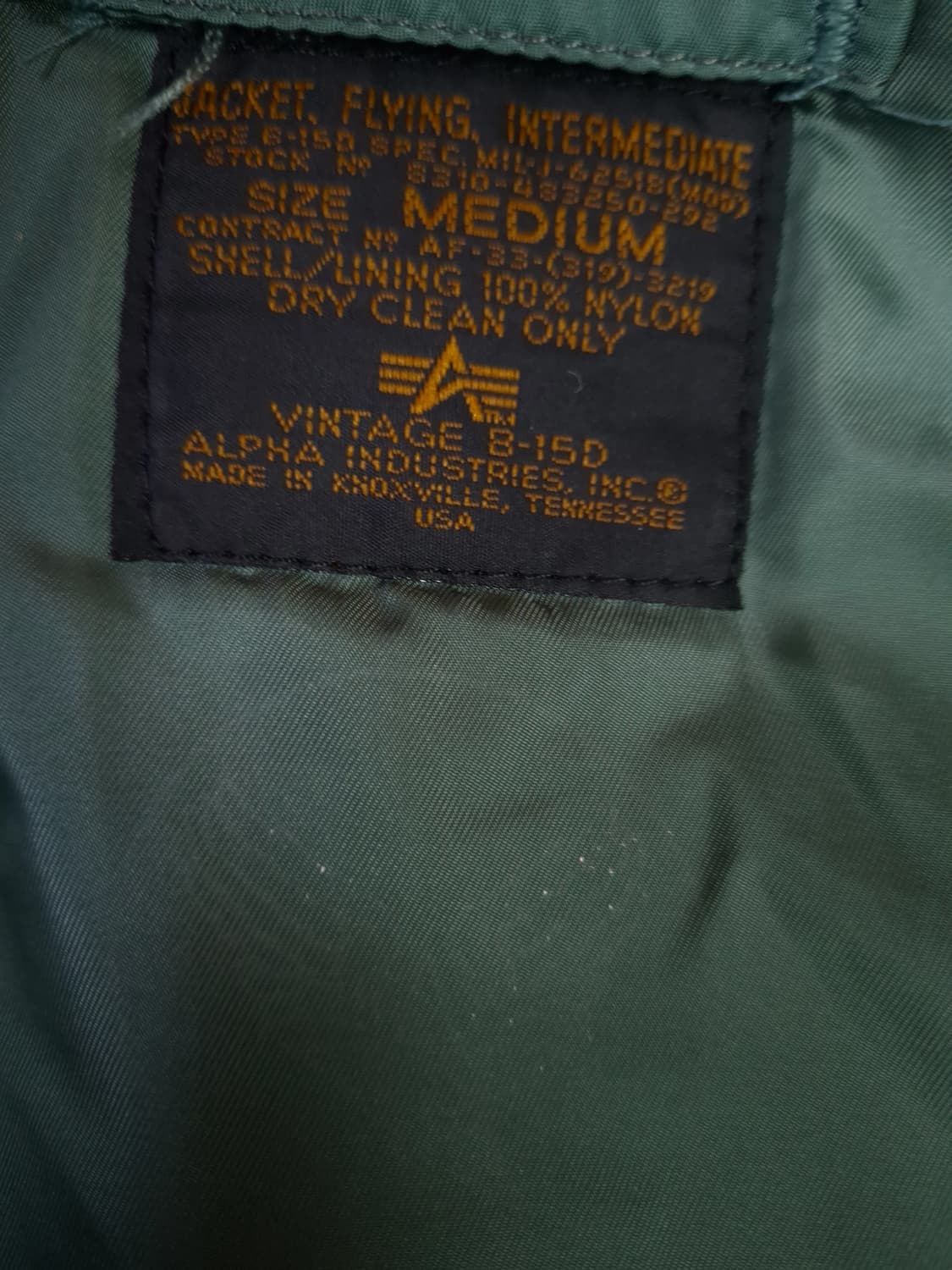 오리지날 민수용 알파사 미공군 B-15 항공자켓 상품이미지3