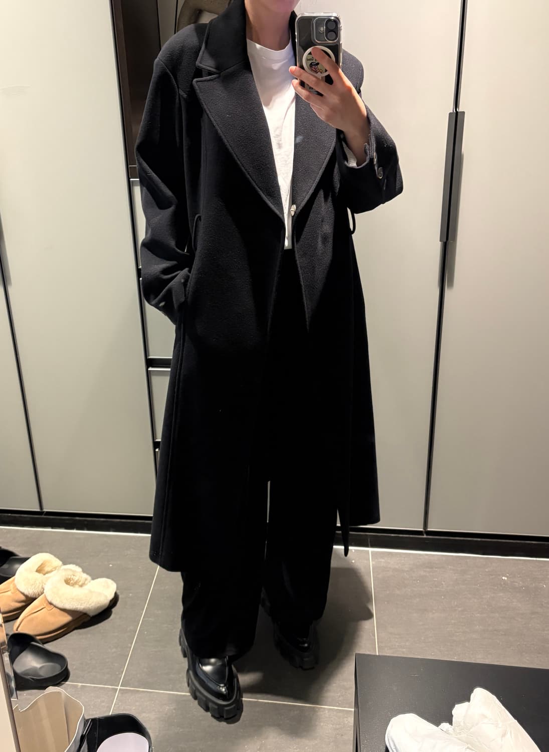 앤더슨벨 블랙 롱코트 상품이미지3