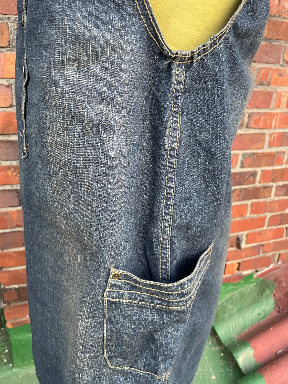 빈티지 워싱 청 멜빵 원피스 상품이미지2