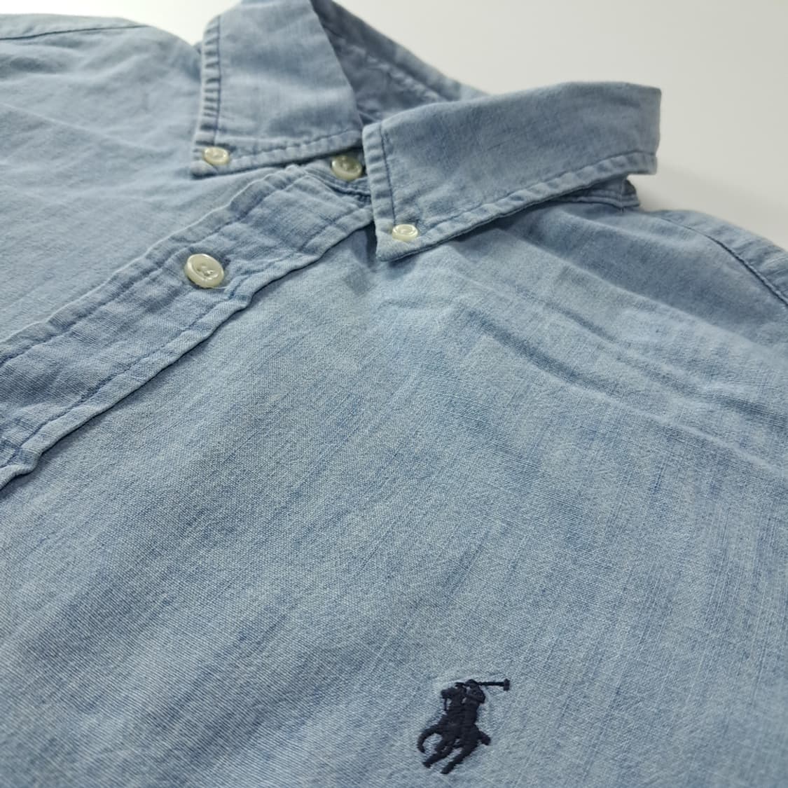 CK416 XL 폴로 00s 샴브레이 라이트블루 반팔 셔츠 남방 상품이미지4