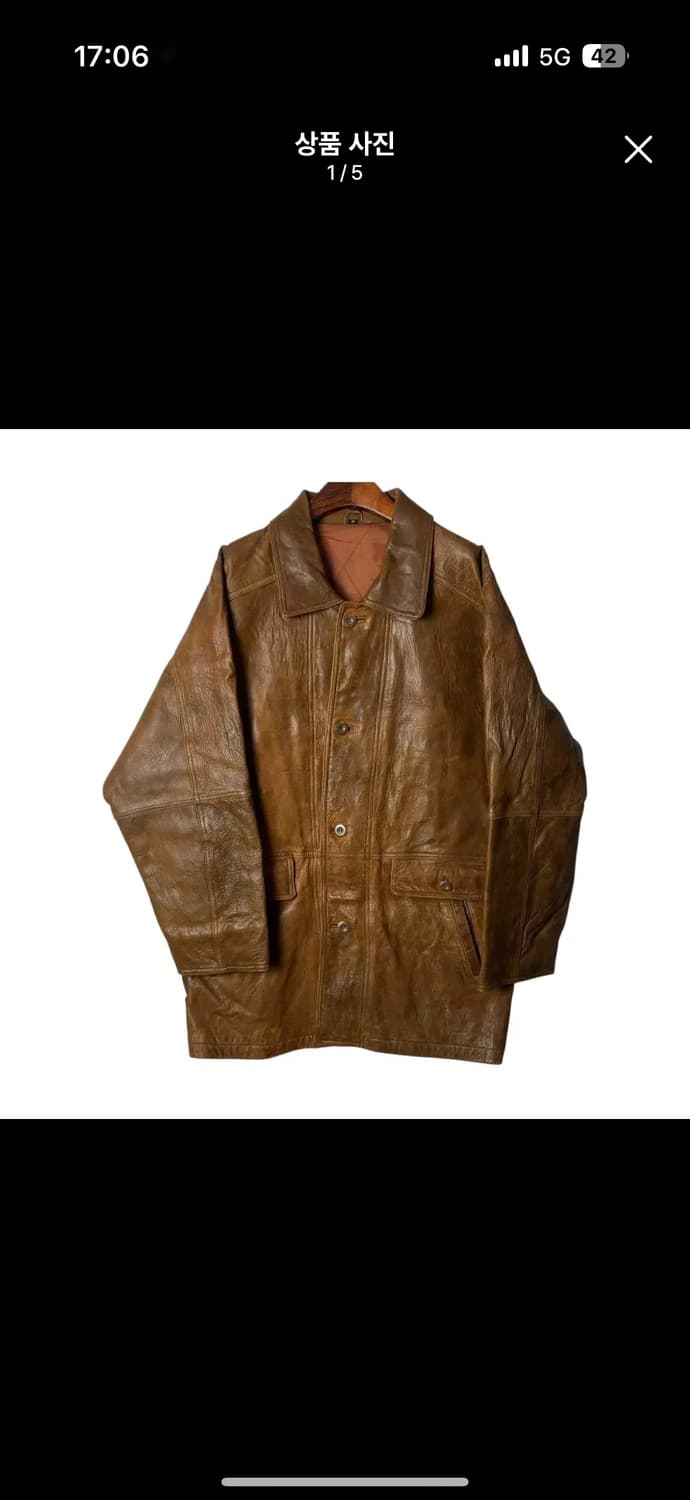Japan vintage 레더 코트 상품이미지1