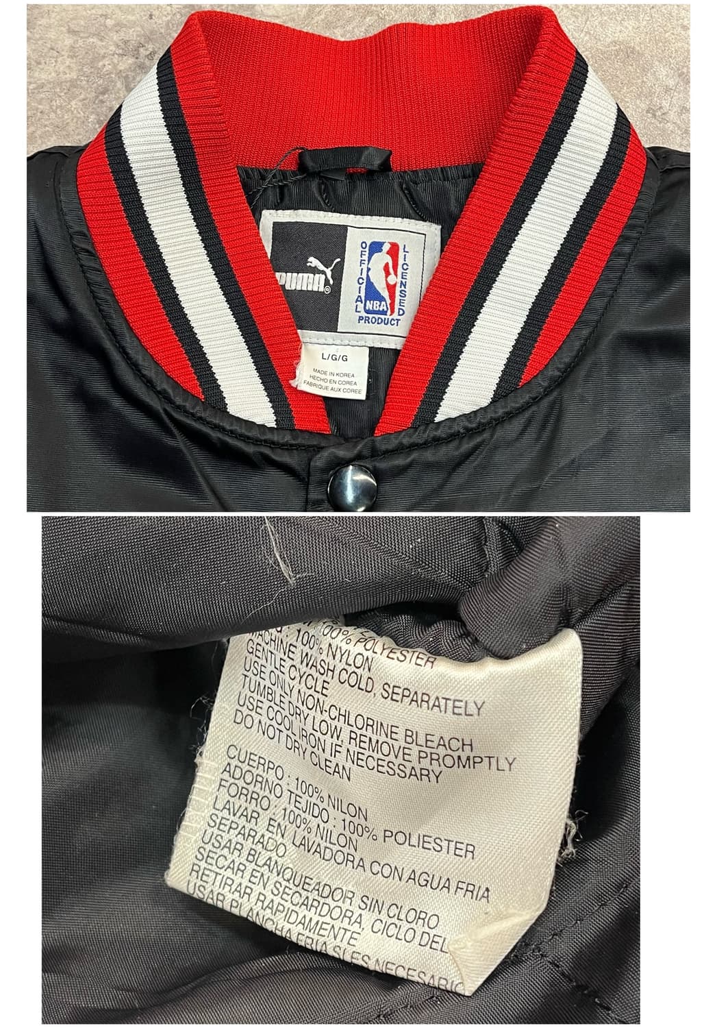 퓨마 NBA 포틀랜드 새틴 바시티 자켓 블랙 L #csz2303 상품이미지3