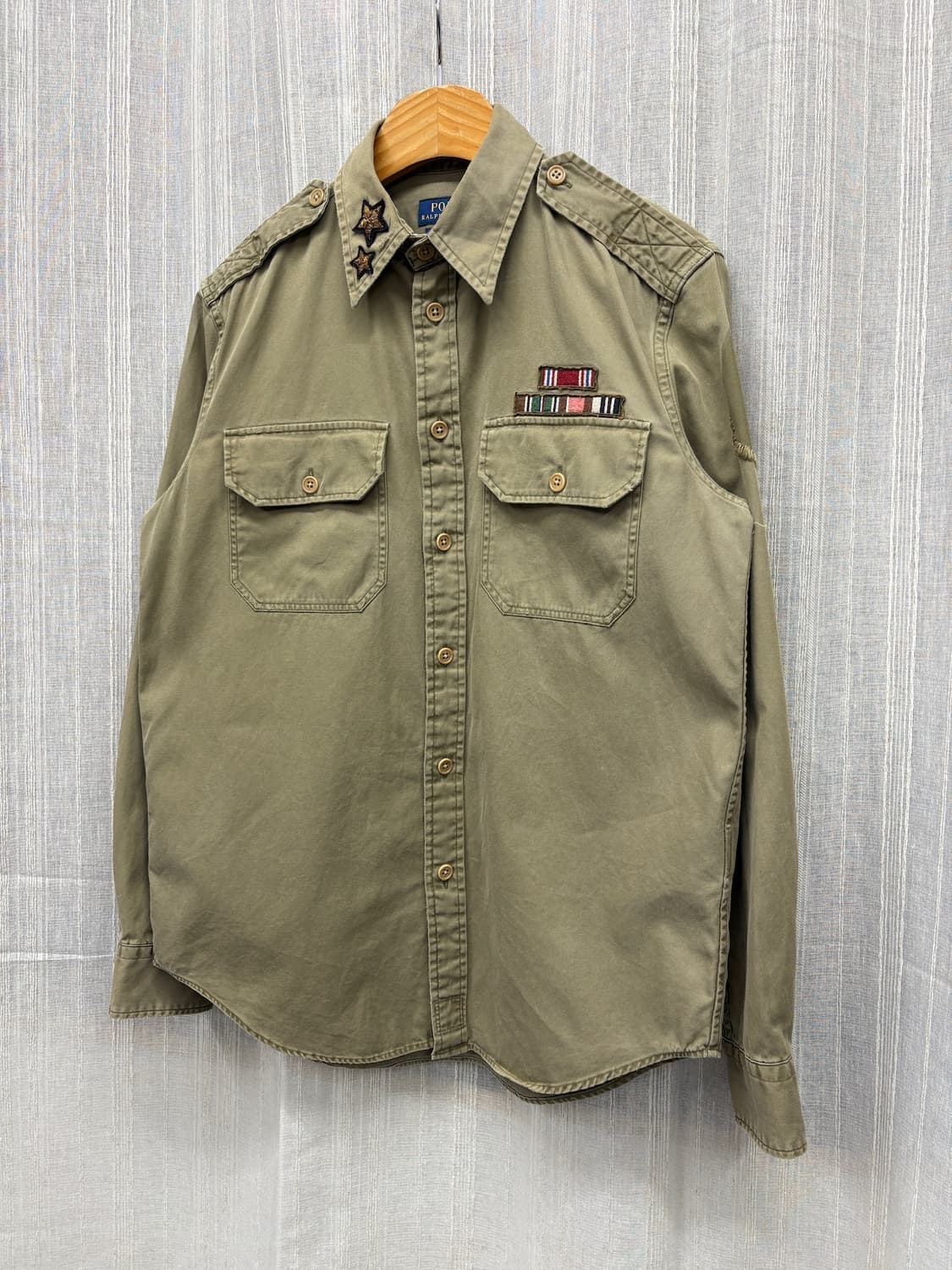 Polo 폴로 랄프로렌 밀리터리 패치 워크 셔츠 상품이미지1