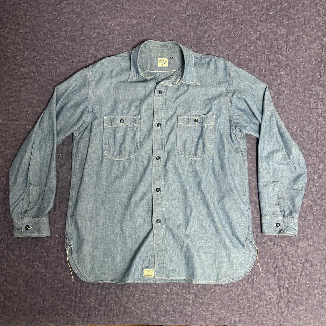 orslow 샴브레이 워크셔츠 빈티지 핏 상품이미지2