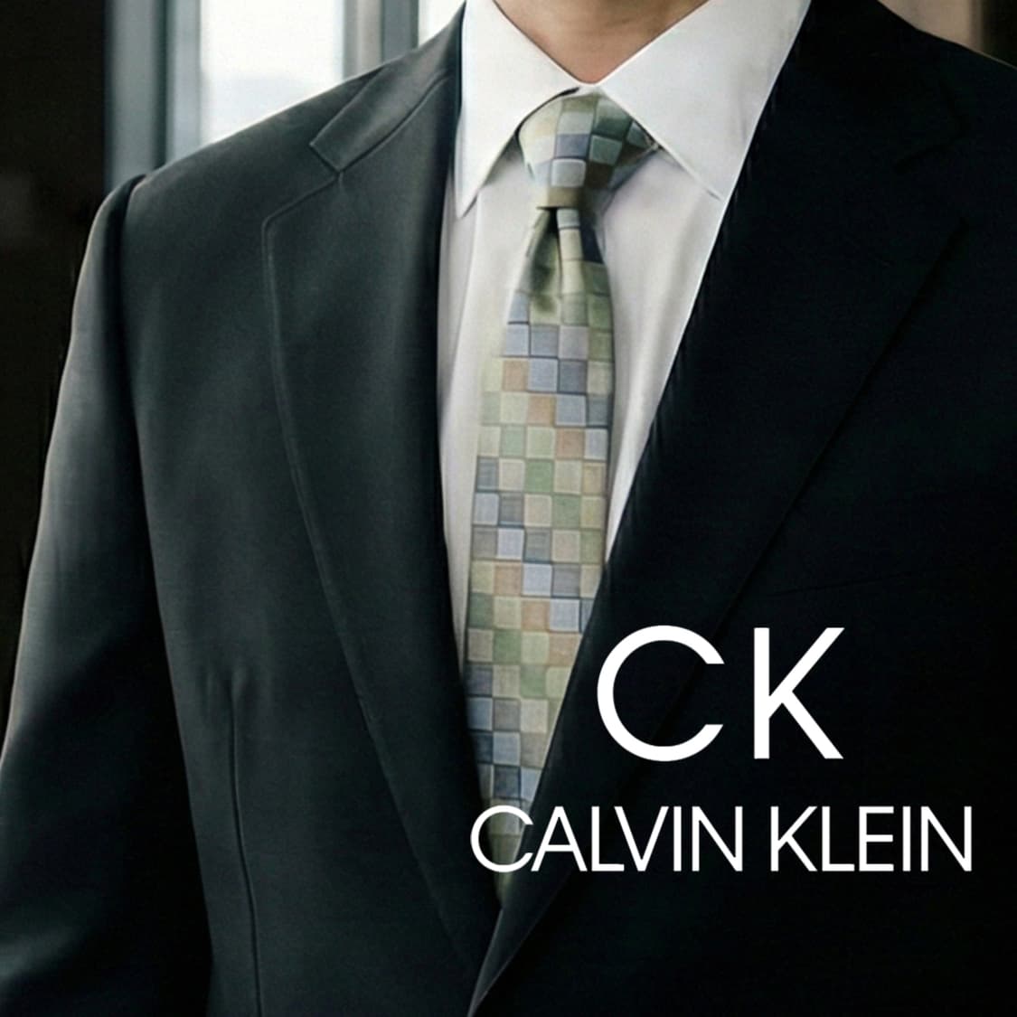 켈빈클라인 실크 그린 체크 넥타이 9.1cm A등급 A19834 상품이미지1