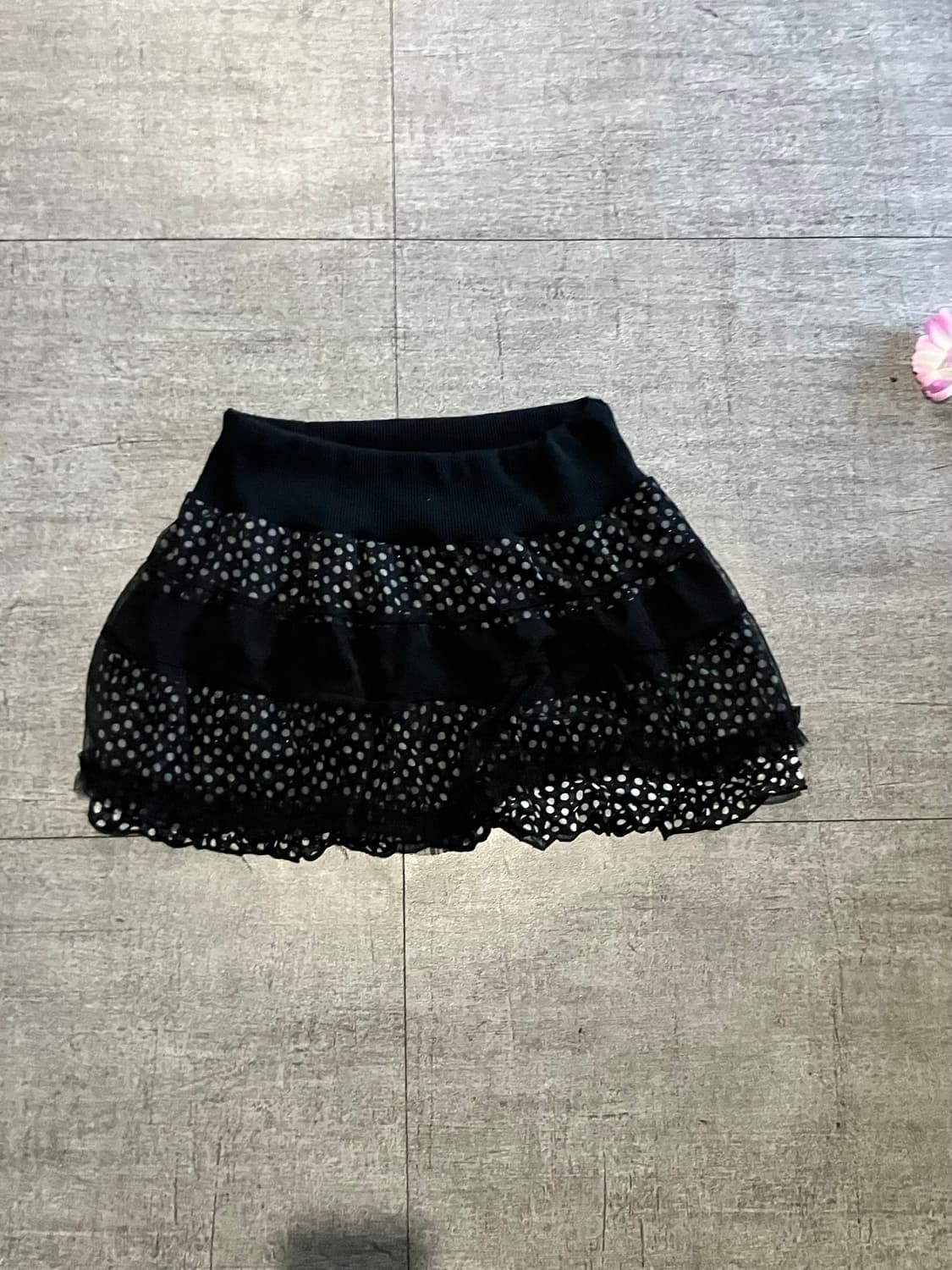 일본빈티지 Lazydaisy 달천깔페어리 라떼갸루 레이어드 도트스커트 상품이미지1