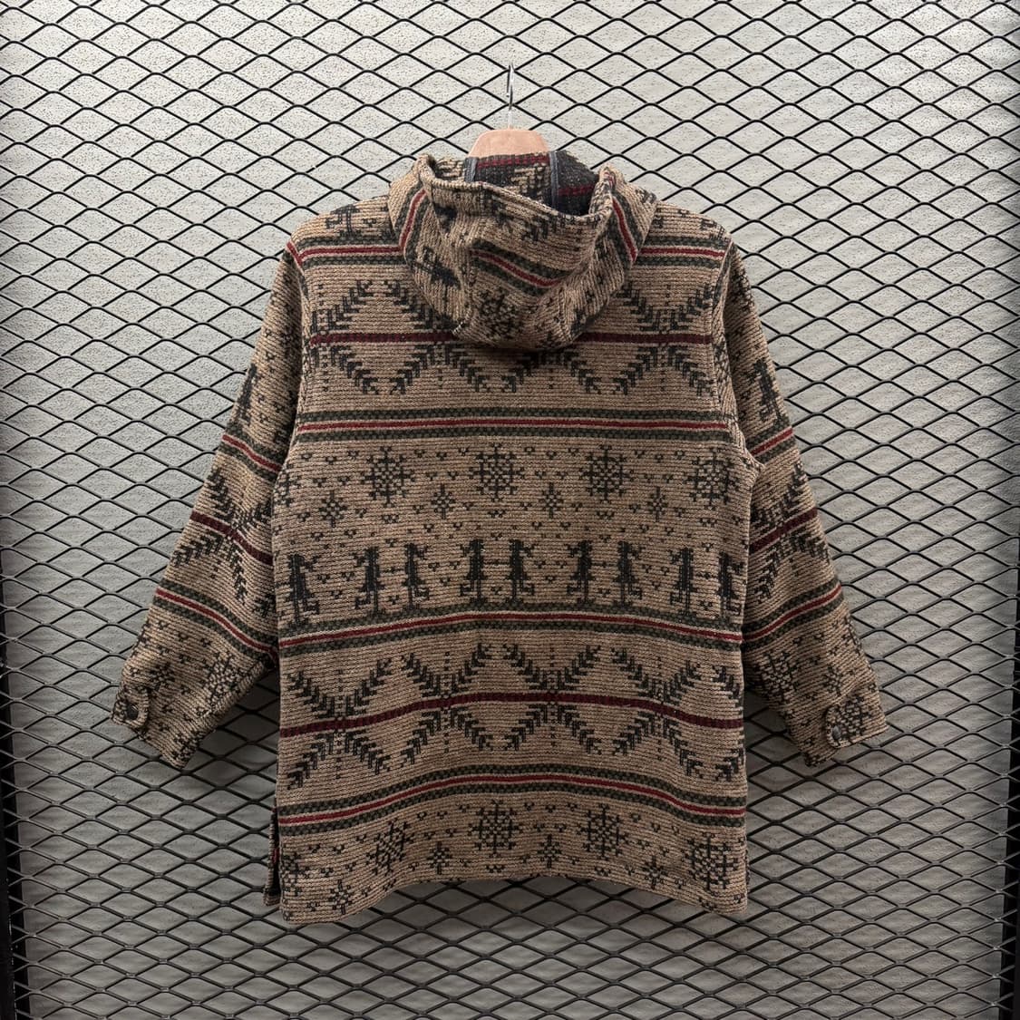 울리치 울 블랭킷 후드자켓  브랜치 휴먼 패턴 사이드포켓 디테일 브라운 상품이미지3