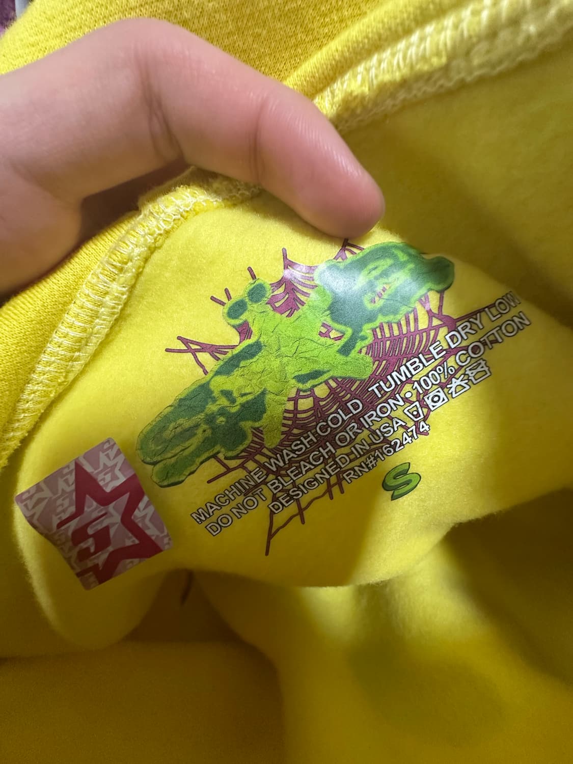 Sp5der 스파이더 후드티 카나리 옐로우 상품이미지3