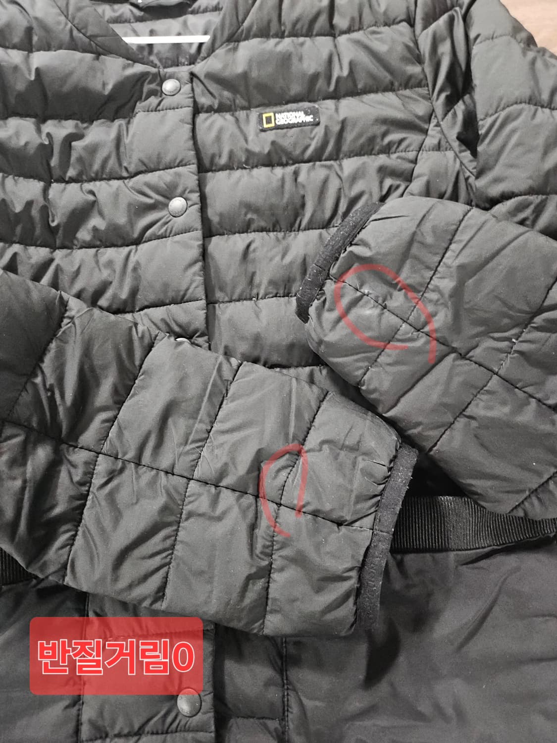 내셔널 지오그래픽 구스다운 블랙 경량패딩 S 상품이미지7