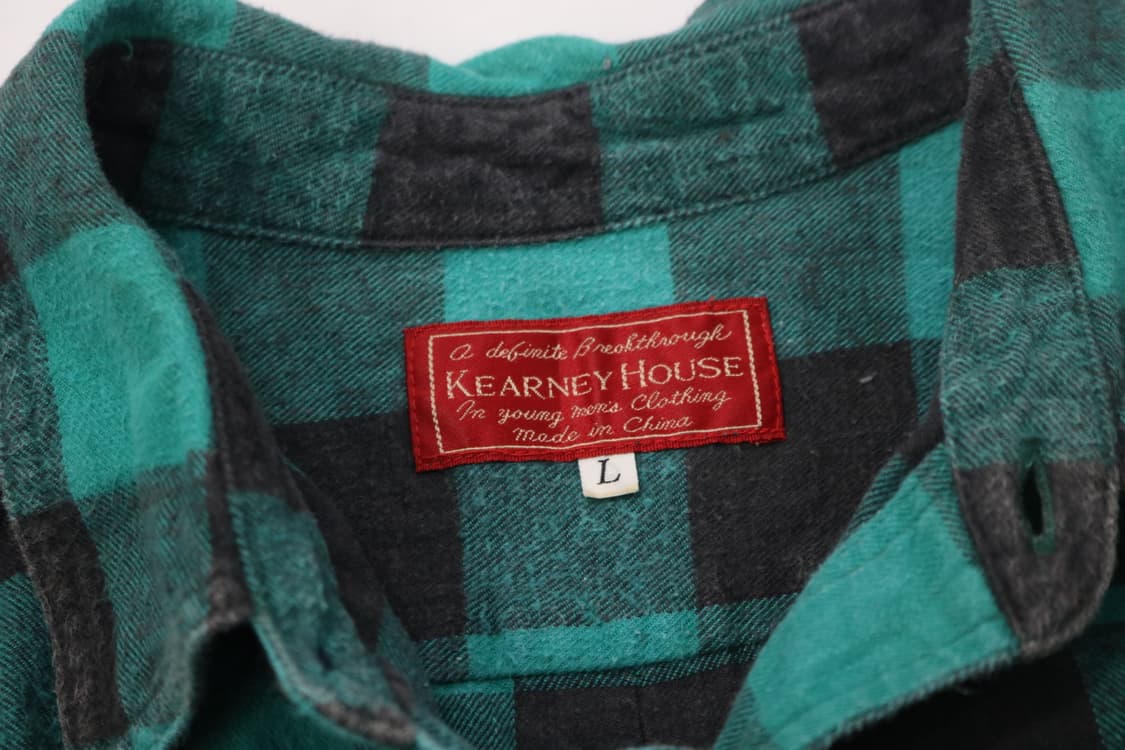 캐니 하우스 빈티지 그린 버팔로 체크 플라넬 셔츠 (L) 상품이미지4