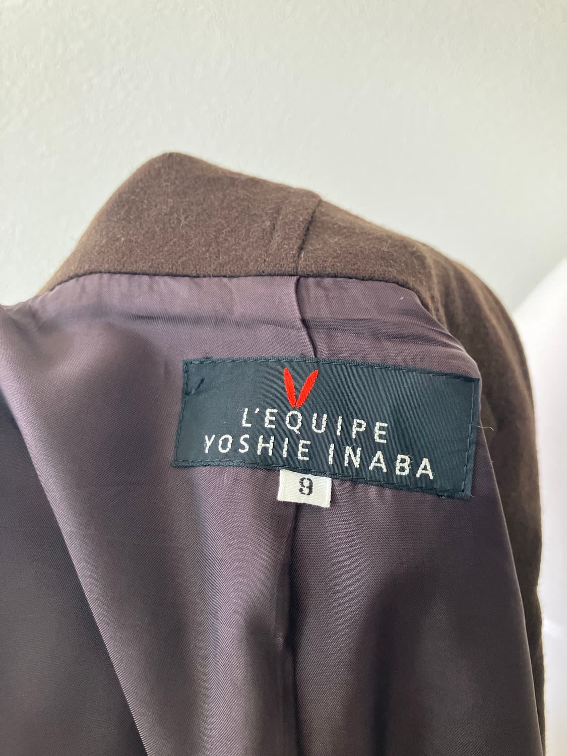 요시에이나바 울캐시미어혼방 브라운 코트 일본빈티지 상품이미지7