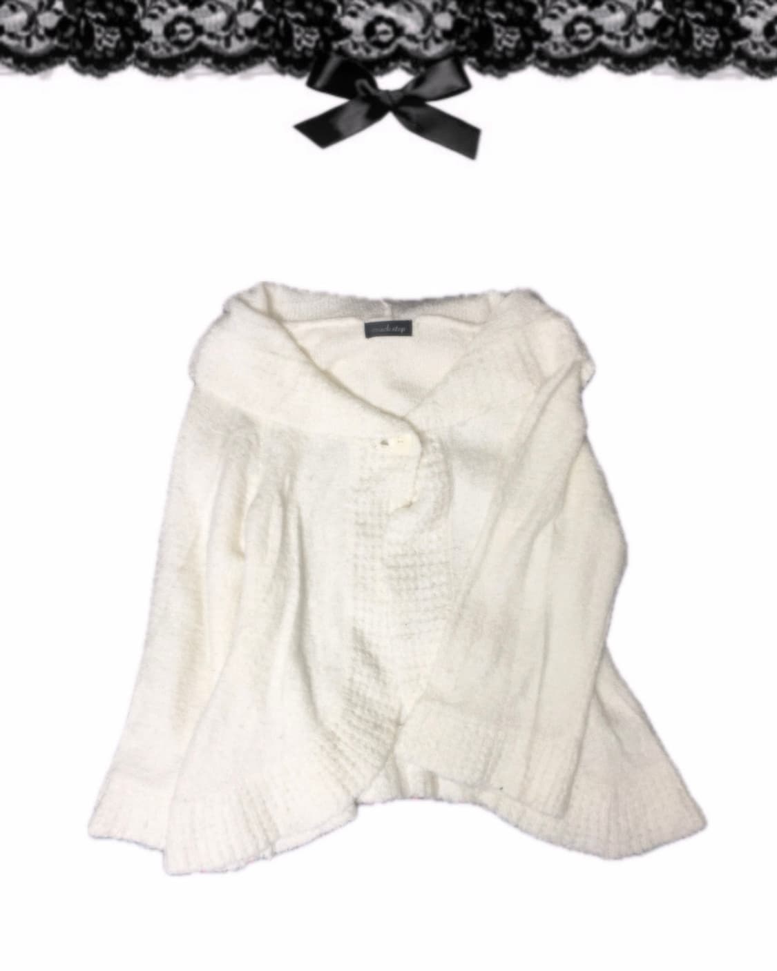 Japanese Vtg 러플 니트 판초가디건  상품이미지2