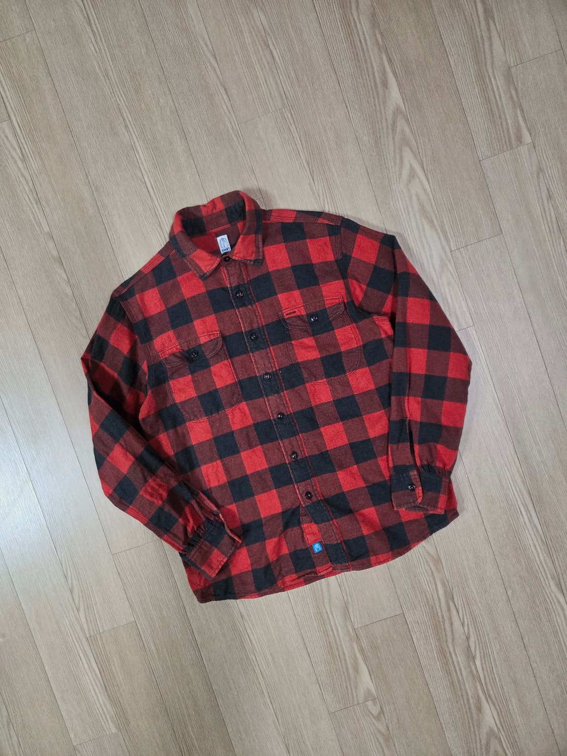 KATO 레드 체크 더블 포켓 플란넬 셔츠 상품이미지3