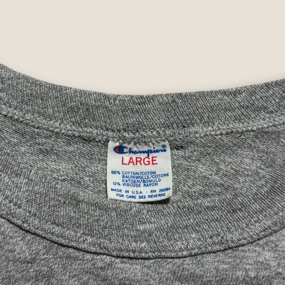 90s USA Champion 싱글스티치 티셔츠 (L) 상품이미지3