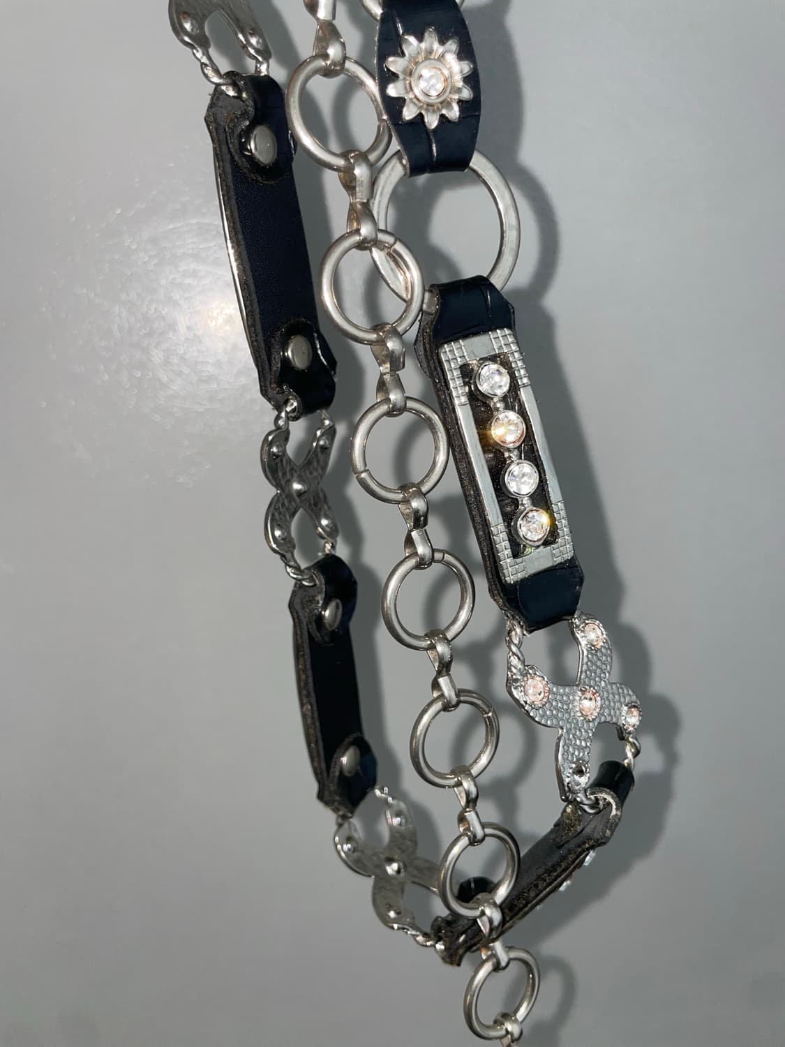 큐빅 레더 체인 벨트 상품이미지3