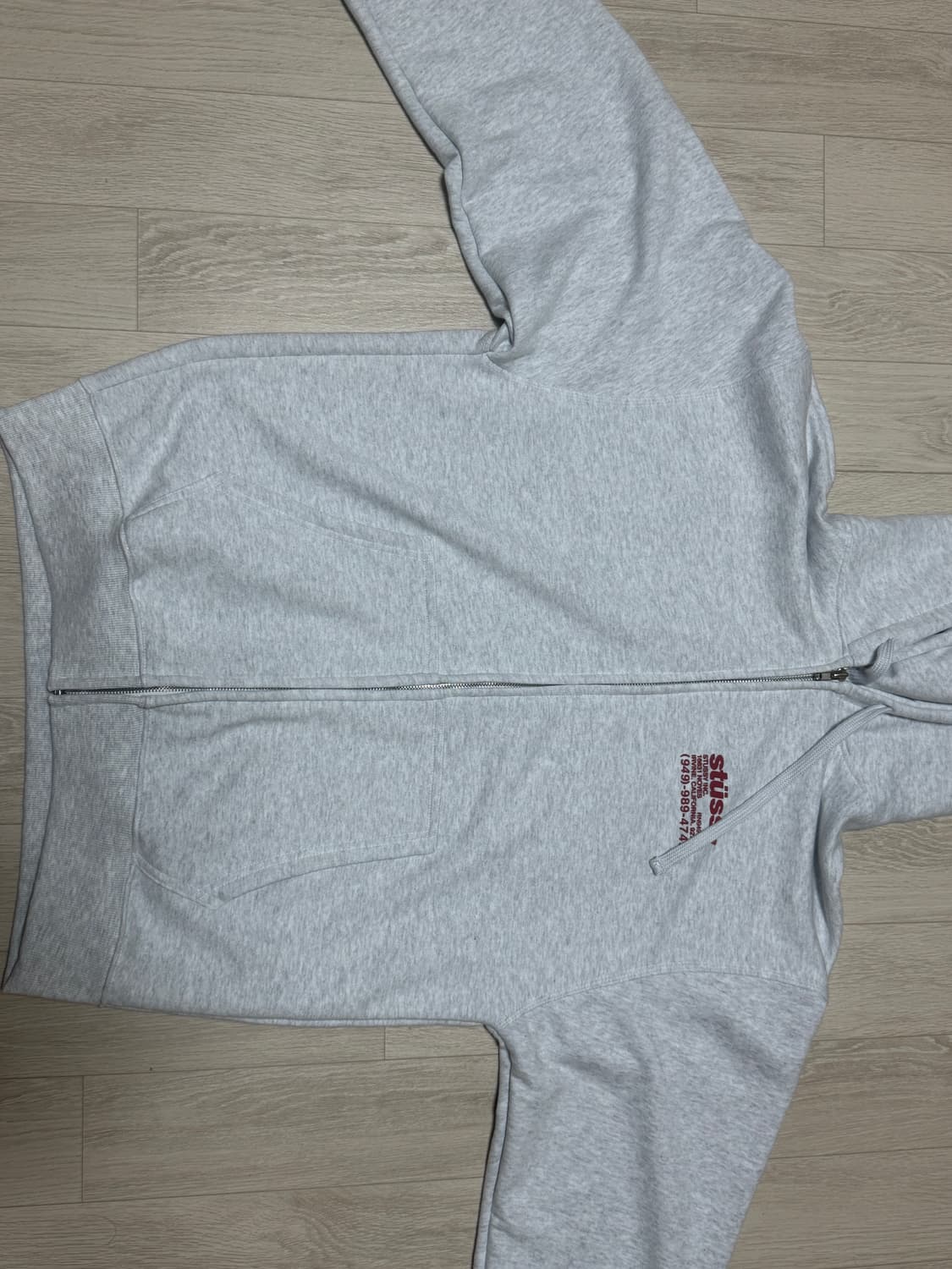 스투시 후드집업 회색 XL 상품이미지1