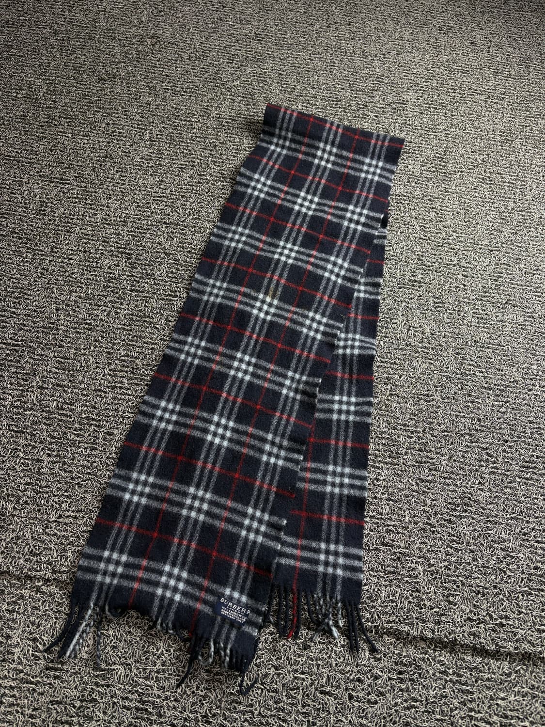 버버리 노바체크 네이비 램스울 머플러 3127 상품이미지5