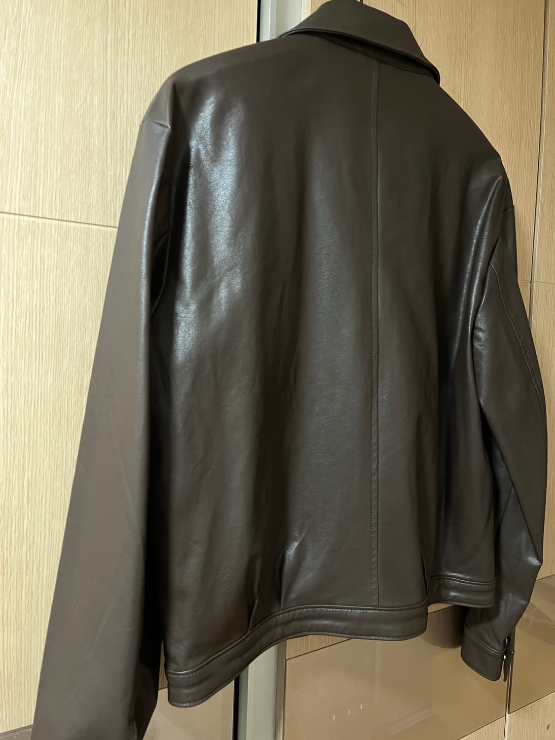 비슬로우 비건 레더 자켓 다크브라운 S 새상품 팝니다 상품이미지10