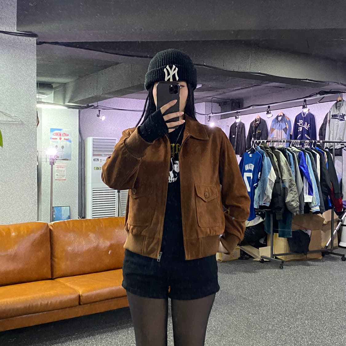 블루핏 포캣 염소 가죽 스웨이드 포켓 A-2 블루종 자켓 B3120  상품이미지1