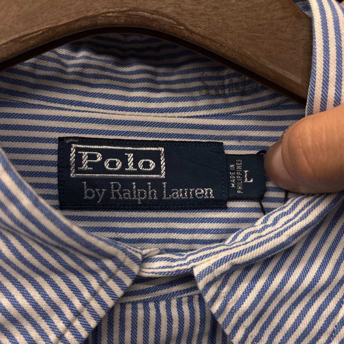 90s 폴로 랄프로렌 히코리 스트라이프 워크셔츠 캣아이 2포켓 N794 상품이미지6