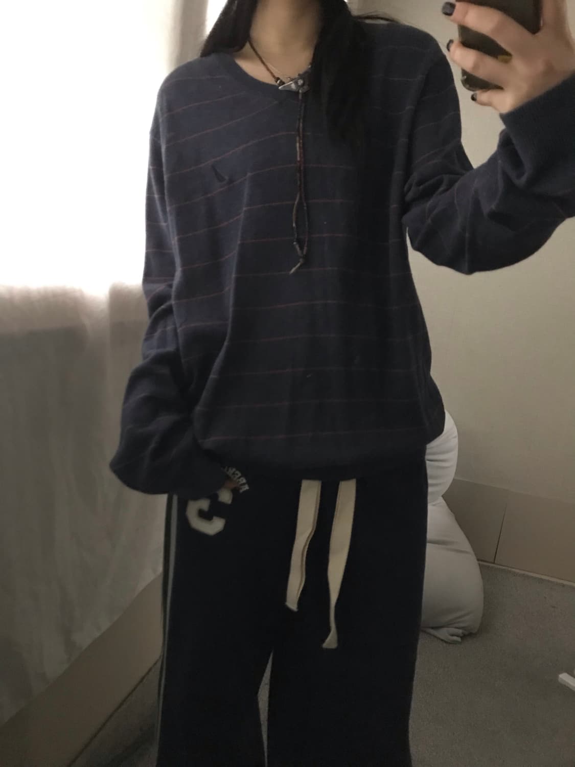 노티카 스트라이프 루즈핏 니트 상품이미지6