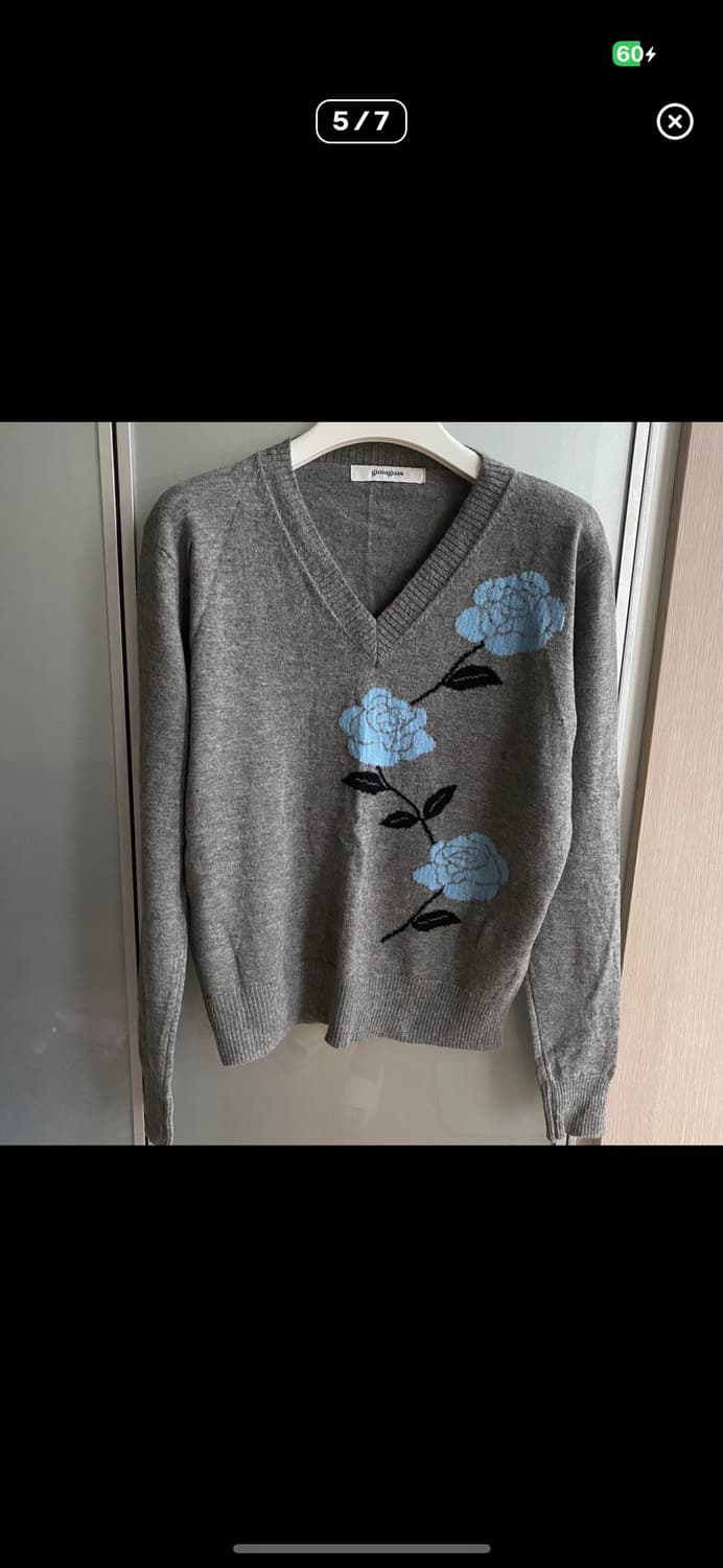 Gimaguas 기마구아스 핀쿠 플라워 니트 그레이 상품이미지4