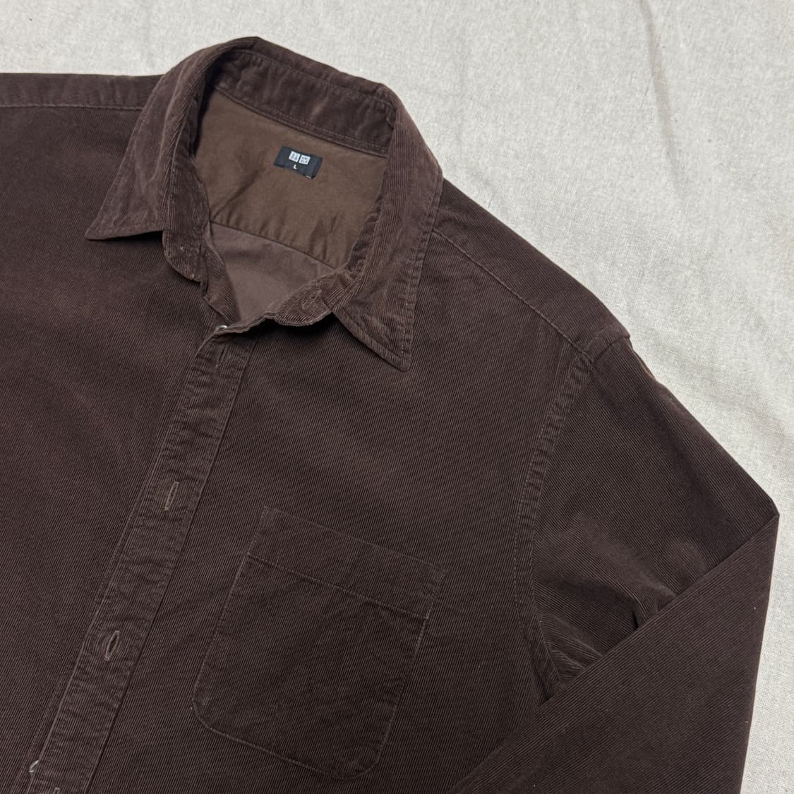 유니클로 코듀로이 브라운 셔츠 L 상품이미지2