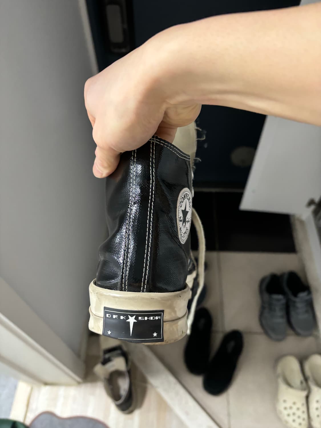 컨버스 다크쉐도우 터보다크 척 70 하이 블랙 래커드 데님 상품이미지8