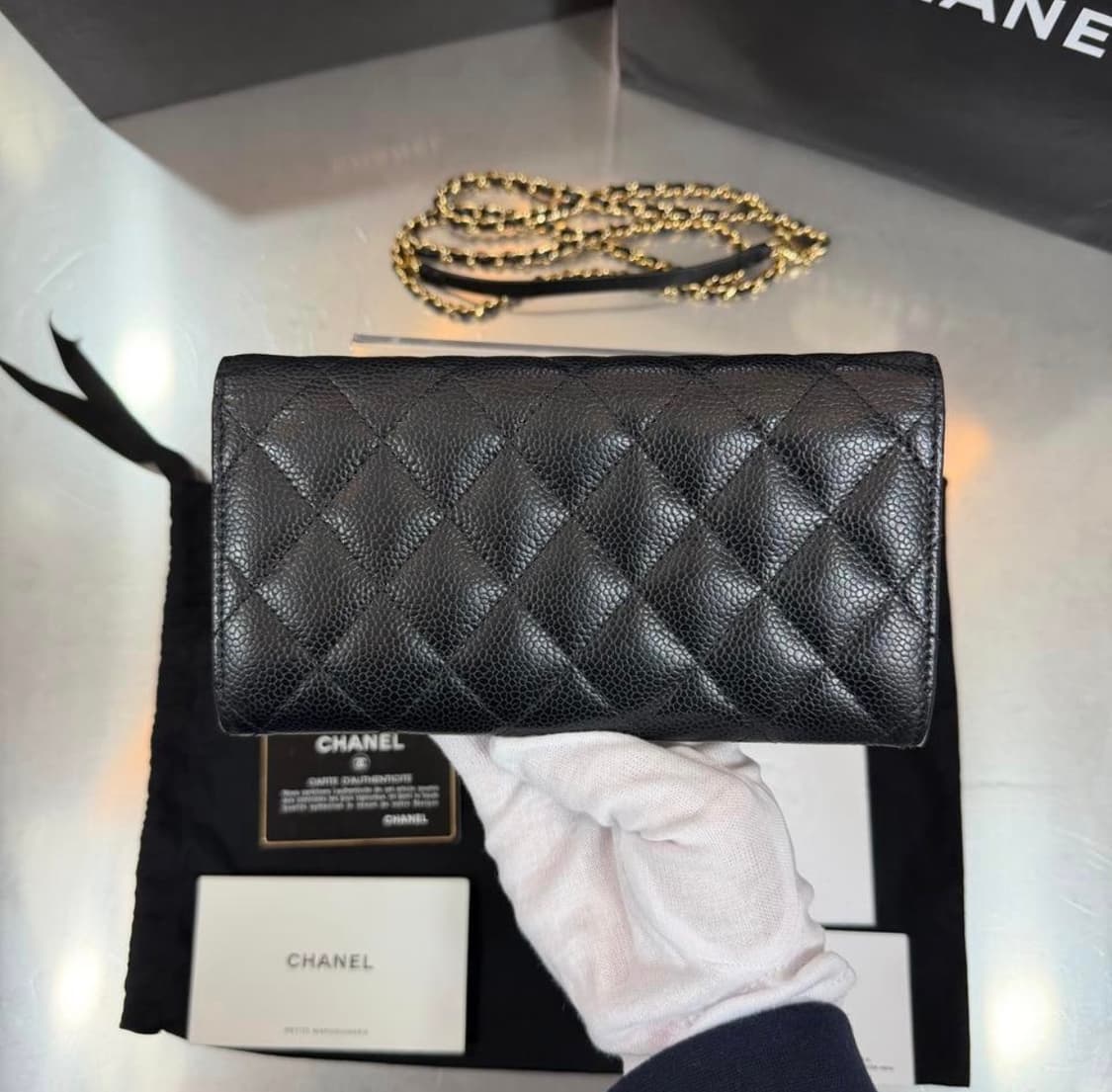 [리오브] 샤넬 WOC 캐비어 금장 장지갑 체인백 상품이미지3