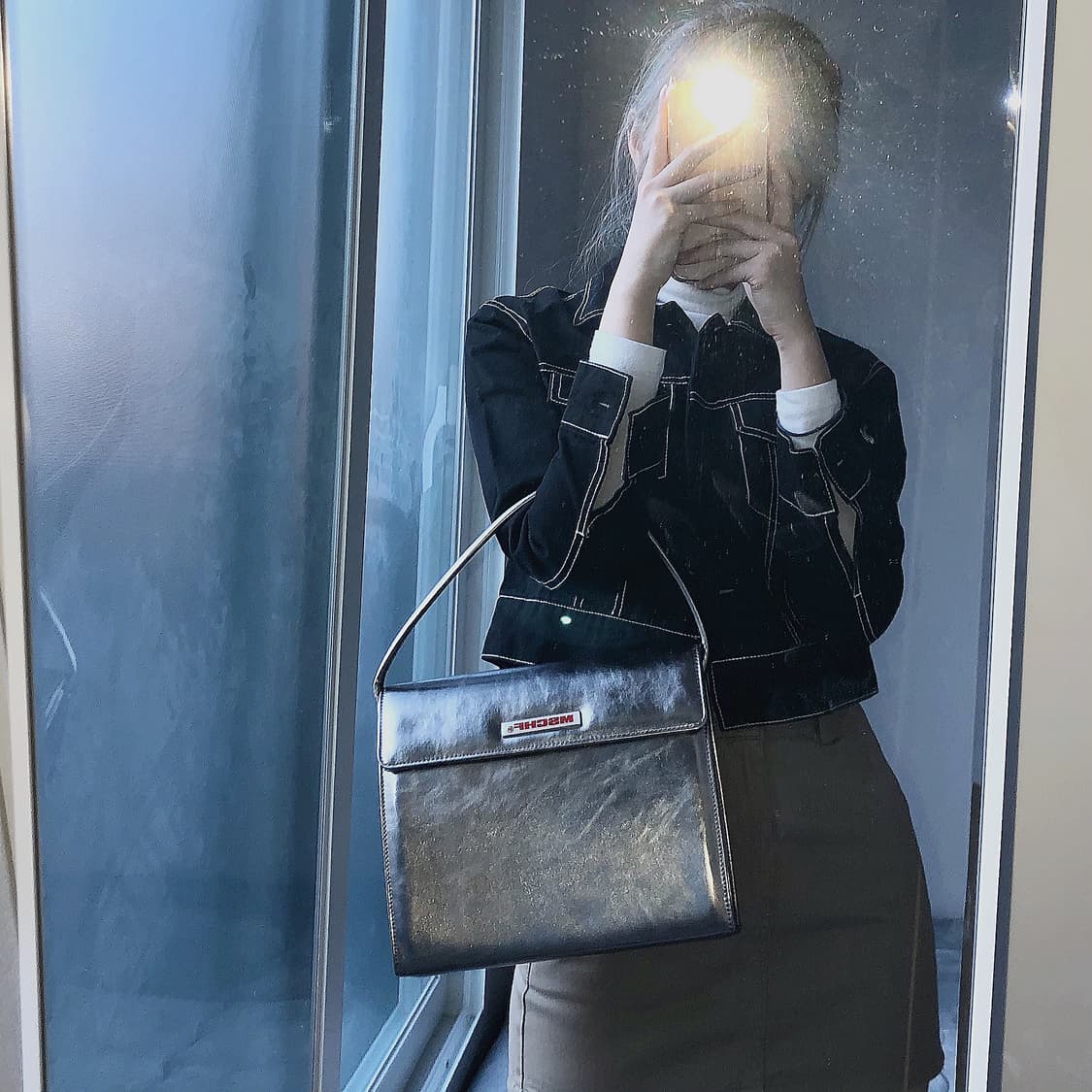 미스치프 이브닝백 건메탈 상품이미지2