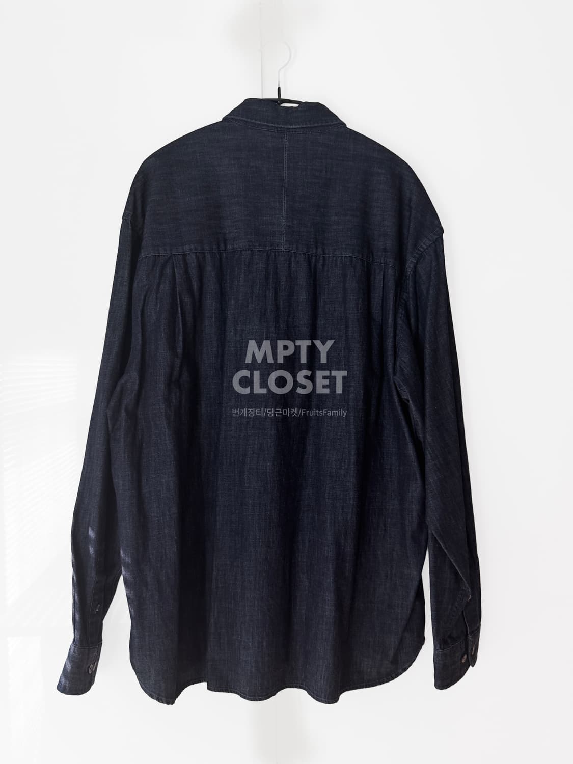 [4] Intheraw 인더로우 워시드 데님셔츠 블루블랙 상품이미지5