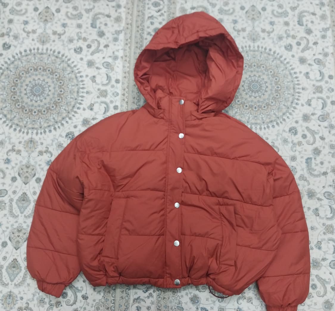 jpn AZUL 오렌지 가오리핏 크롭 패딩 S 상품이미지1