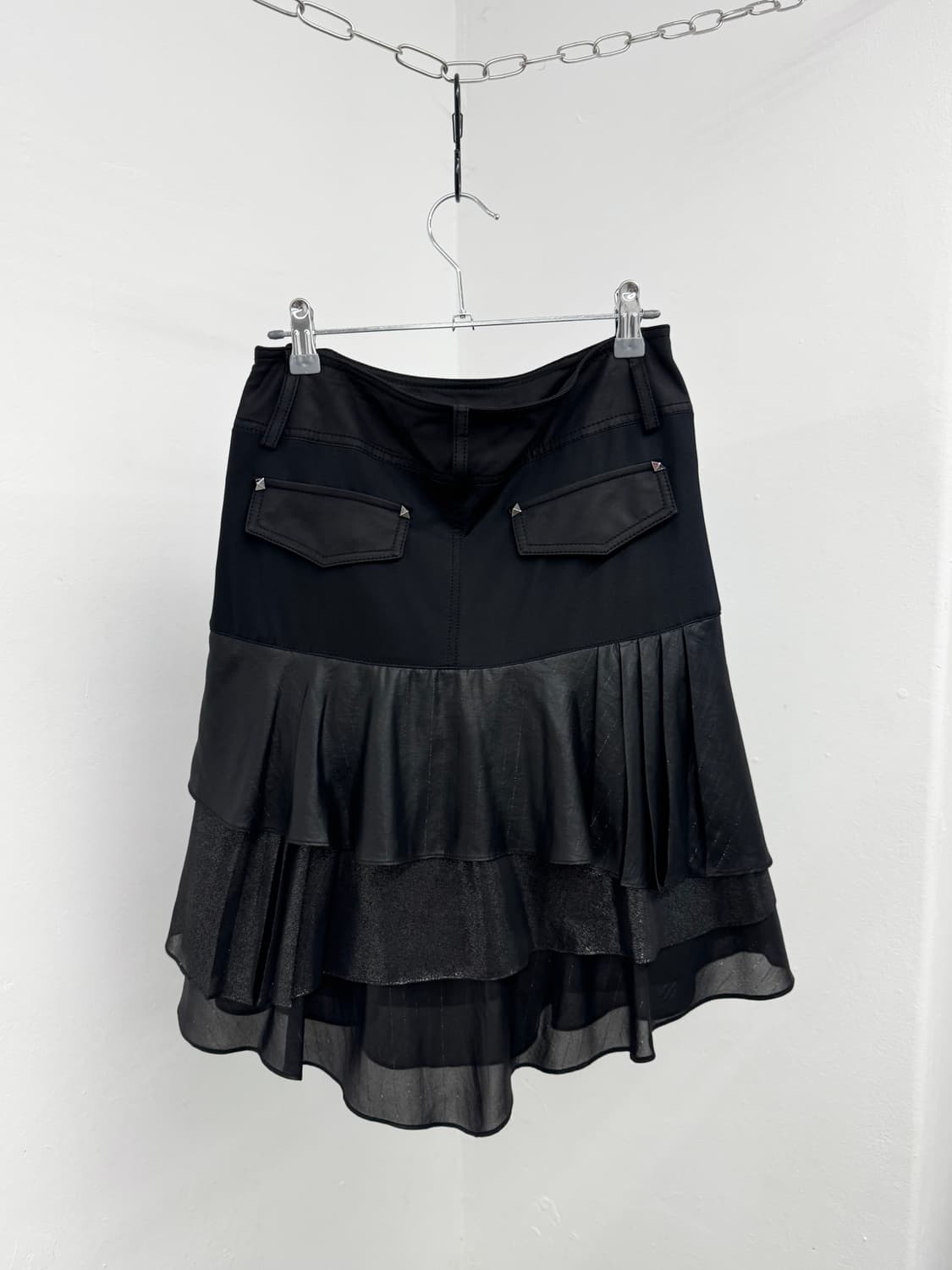 블랙 셔링 디테일 캉캉 프릴 스커트 상품이미지6