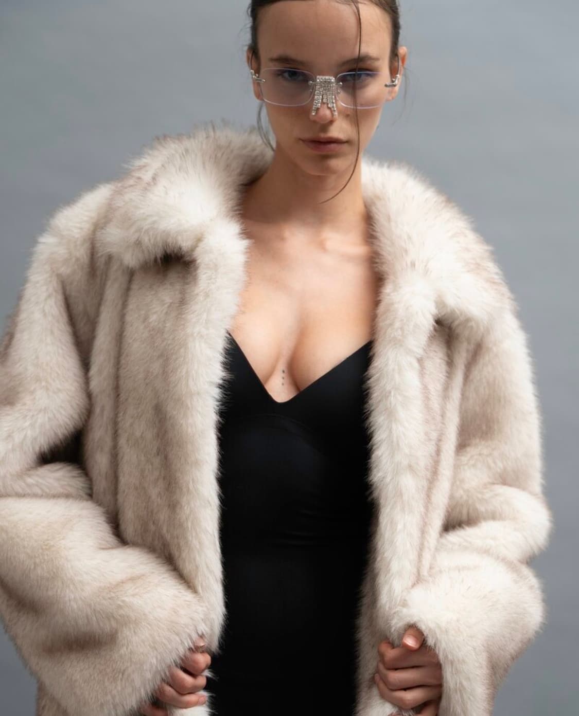 더포르타(포르타) 소프트 퍼 자켓 아이보리 상품이미지2