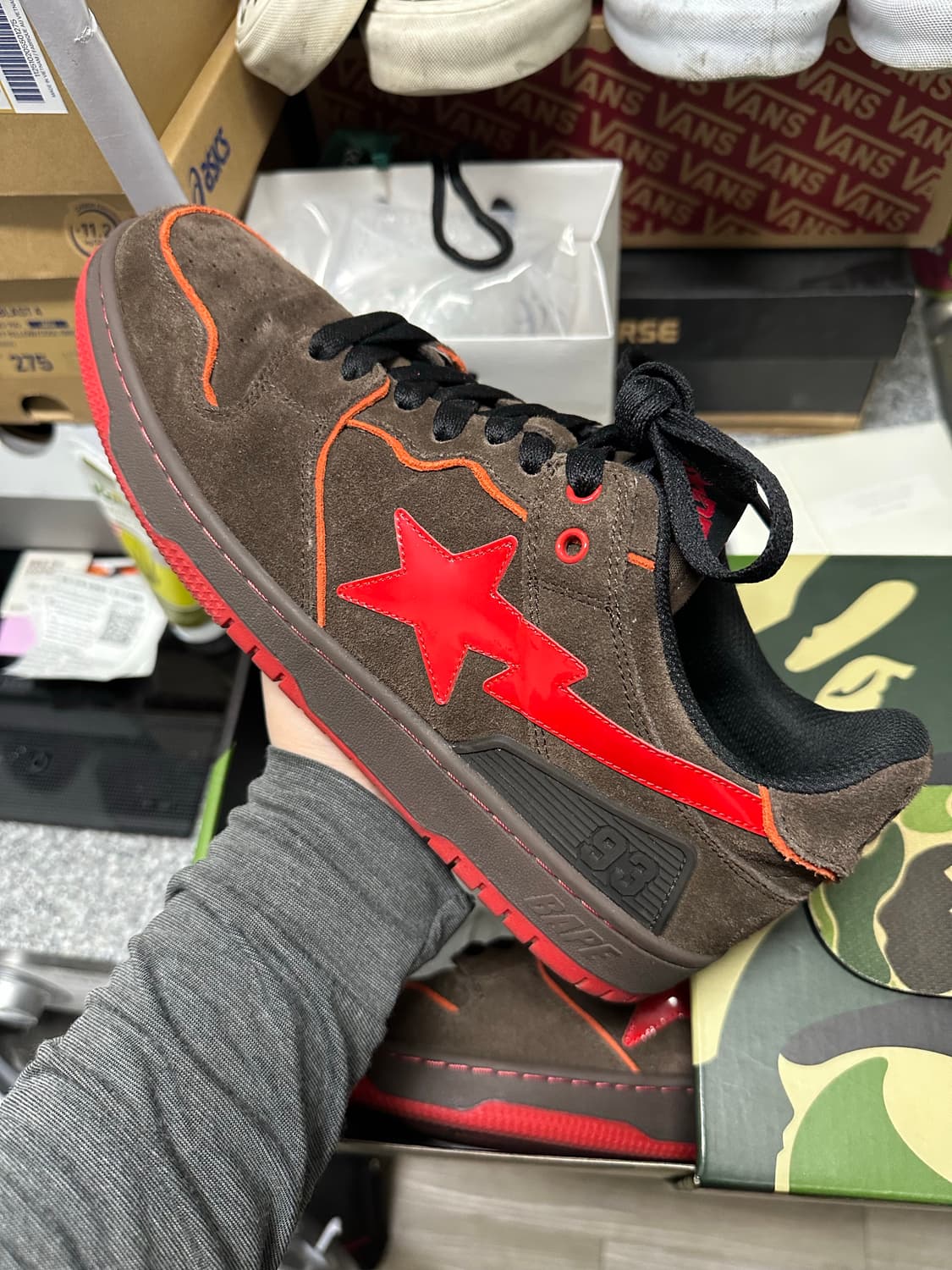 270 베이프 Sk8 스타 브라운 레드 상품이미지6