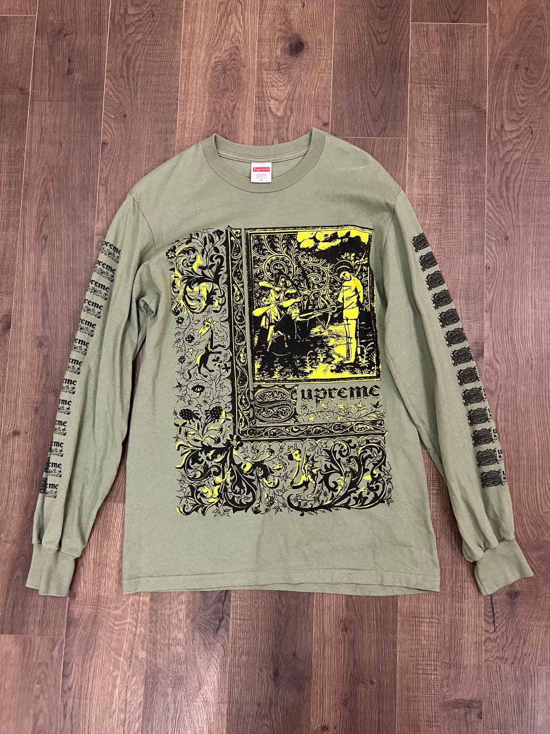 슈프림 세인트 세바스찬 롱슬리브 티셔츠 올리브 상품이미지1
