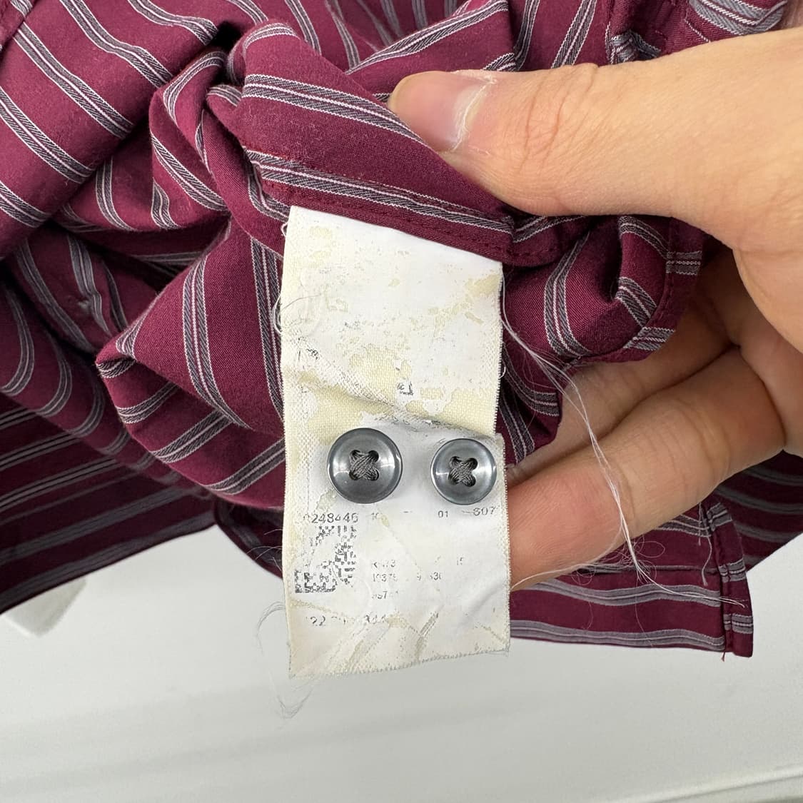 BOSS 버건디 스트라이프 셔츠 남성 M 상품이미지6