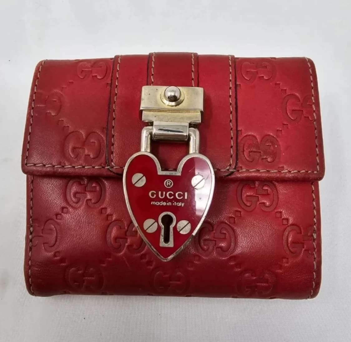 구찌 시마 하트 자물쇠 반지갑 레드 상품이미지2