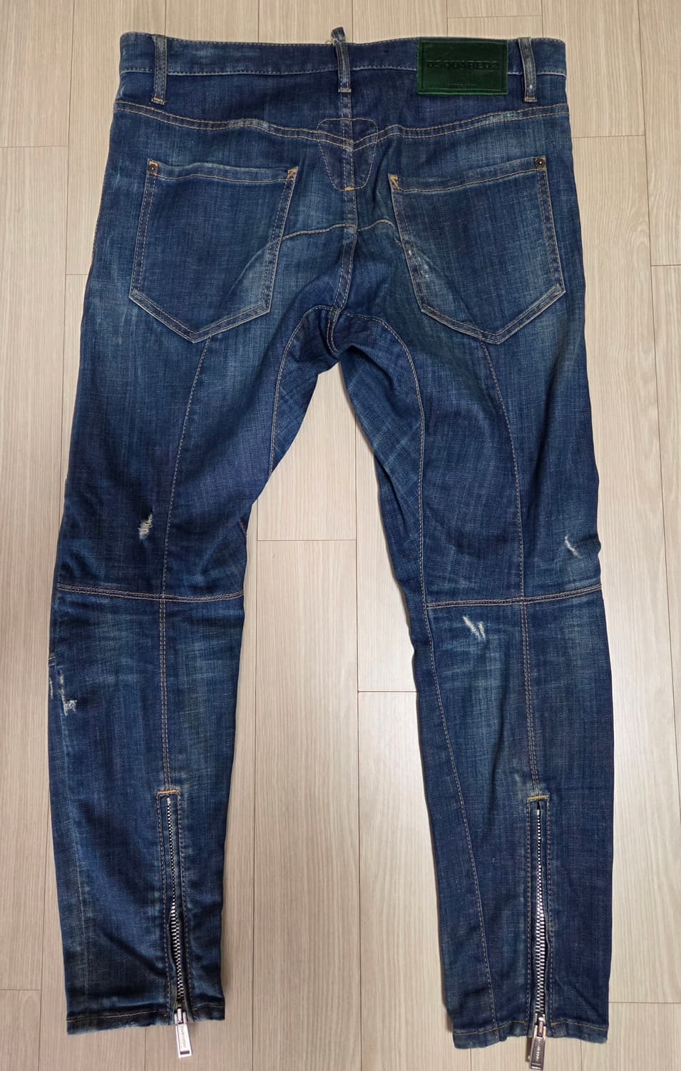 디스퀘어드 레더 바이크 데님팬츠 상품이미지2