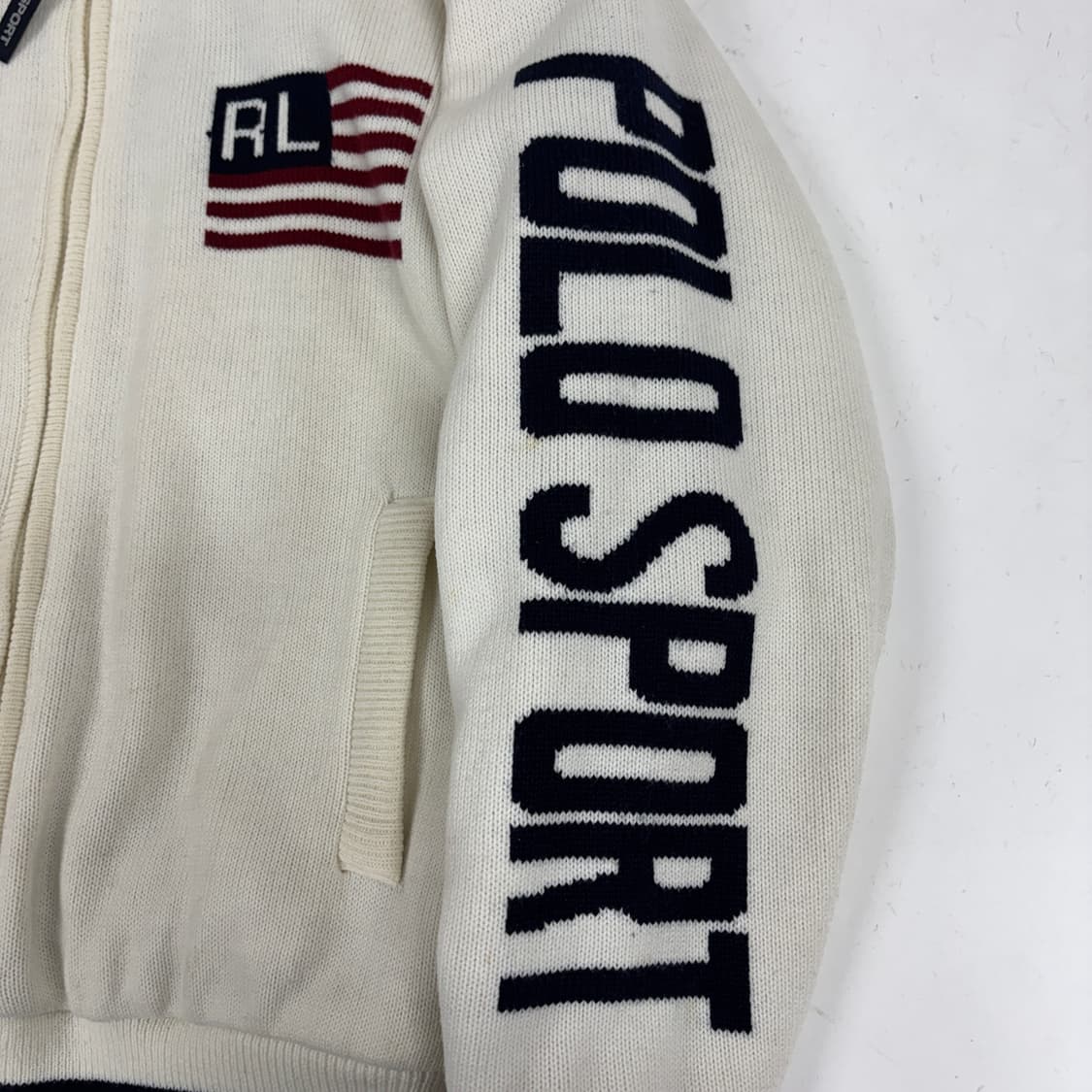 90s 폴로 성조기 니트 스타디움 자켓 상품이미지7