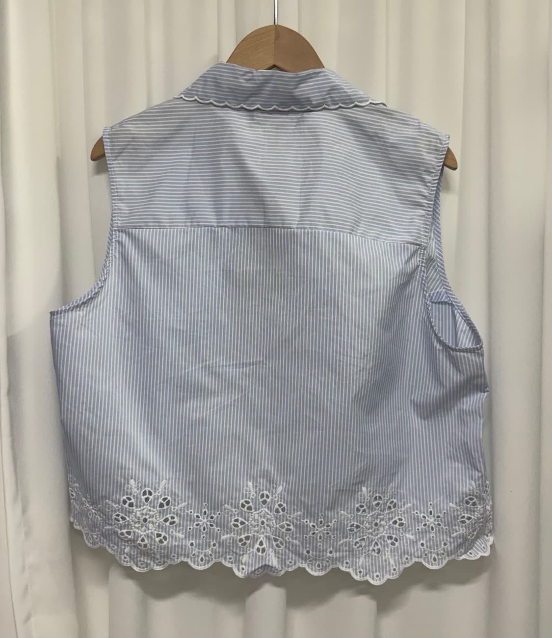 [새상품] Zara 자라 펀칭 레이스 슬리브리스 셔츠 L 상품이미지7