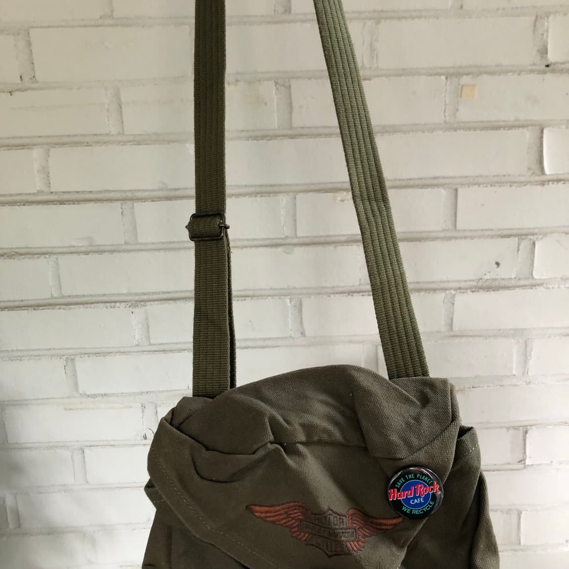 할리데이비슨 카키 코튼 크로스백 상품이미지4