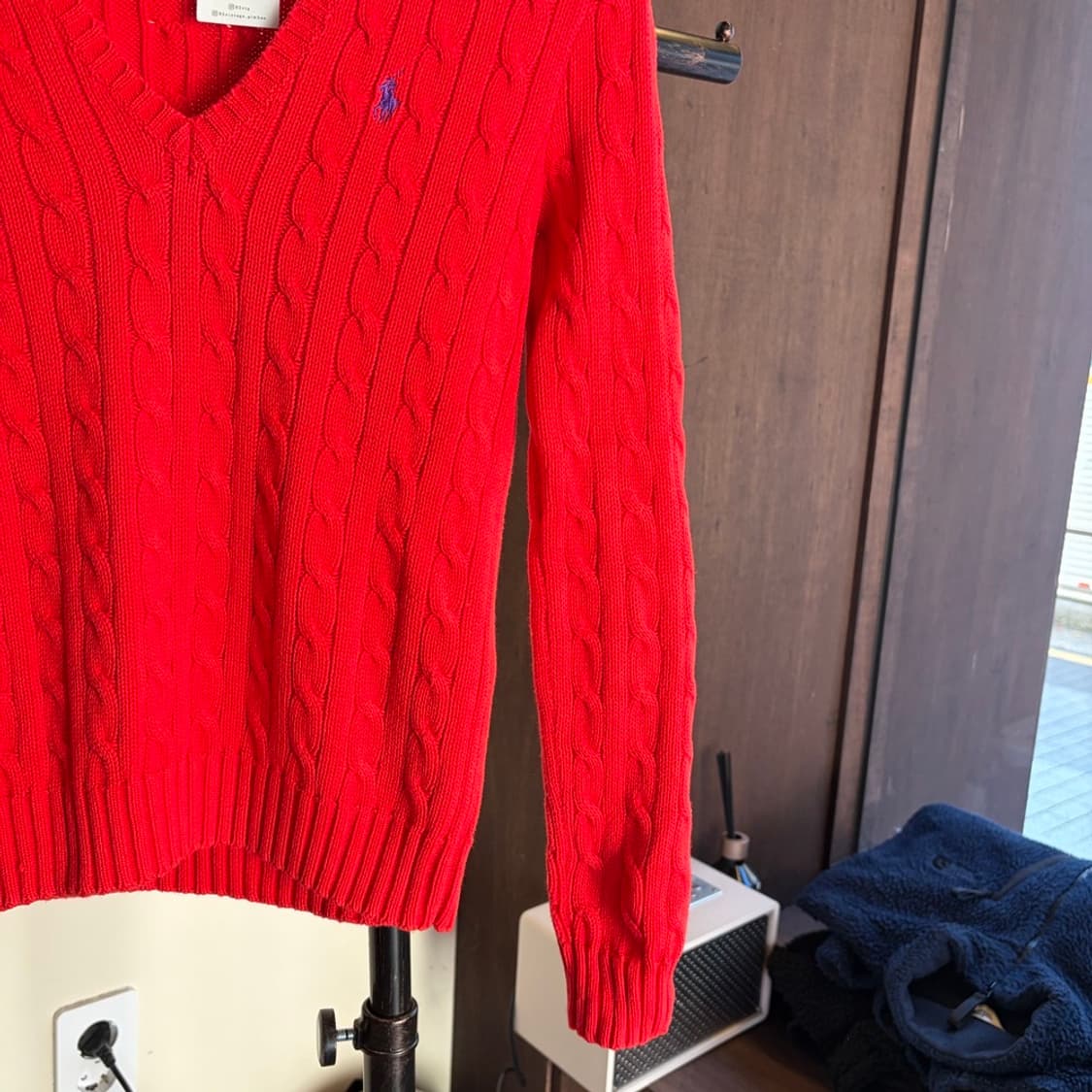 15408 - 폴로 랄프로렌 레드 케이블 브이넥 니트 상품이미지4