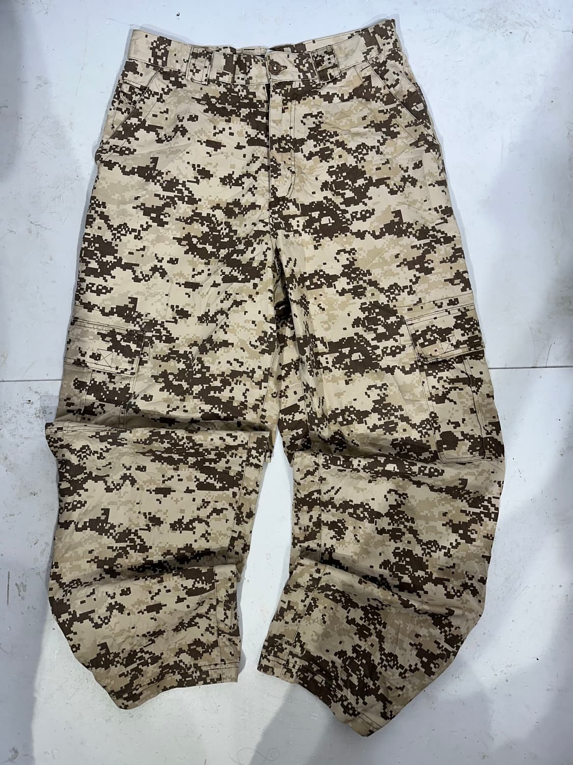 빈티지 미군 데저트 베이지 카모 와이드 카고 팬츠  상품이미지4