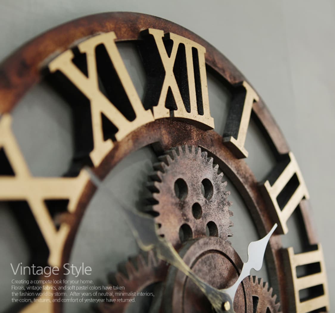 클래식 원형 로마숫자 벽시계 판매 상품이미지4