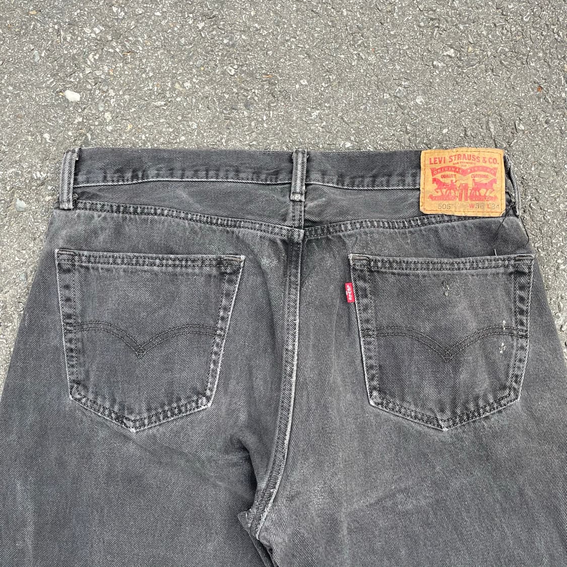 리바이스 505 흑청 데님팬츠 p536 상품이미지7
